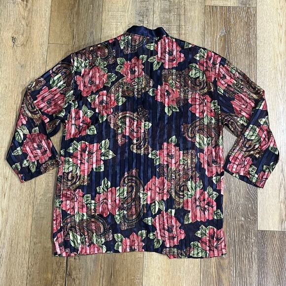 Victorias Secret VTG Gold Label 2 Pc Floral Satin Pajama Set Womens S 90s Lounge - Picture 4 of 10